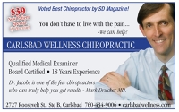 Logo for Carlsbad Wellness Chiropractic; Dr. Michael Jacobs, D.C.